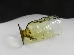 Morgantown Glass Crinkle Ftd Tumbler Olive 5 1/4 » T 12 oz. capacity ca 1960’s