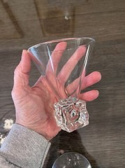 Vintage Disaronno Square Base Melting Ice Cube Martini Cocktail Glasses Set of 2