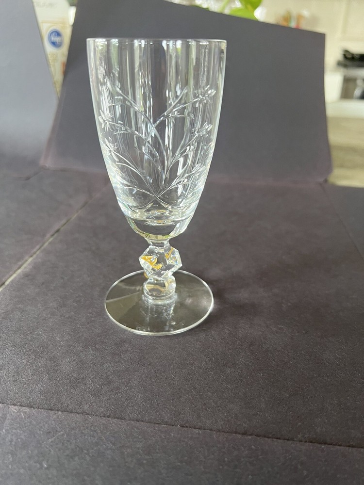 Tiffin Franciscan Princess Juice Coctail Iced Glass Floral Etched