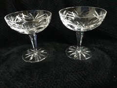 Vintage Gorham Rosewood (Older Pattern) Fan Star Crystal Sherbet Champange (2)