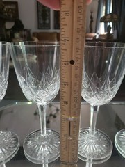 (4) Water goblet 6-5/8″ Glasses, Crystal Baccarat Epron Cut base Signed aft 1936