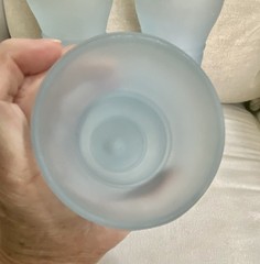 VTG Indiana Glass Baby Blue Satin Glasses Fountainware Milkshake Floats set of 3