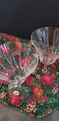 Discontinued Vintage 1960s Royal Moselle Doric Collection crystal water goblets.