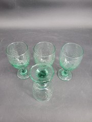 Set of 4 Vintage Libbey Orchard Fruit «Spanish Green» Water Goblets – 7″ 16oz