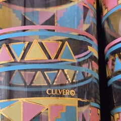 8 Vtg 12oz Culver Southwest Aztec Native American Highball Glasses Glass Juice