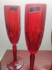 Set of 4 Marquis Brookside Red Champagne Flutes by Waterford