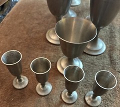 6 VINTAGE INTERNATIONAL PEWTER WINE GOBLETS CUP GLASSES 7.5 INCH with 5 Others