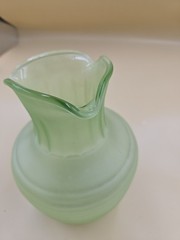 Vintage 1930s Frigidaire Uranium Glass Green Iced Tea Server Pitcher Vaseline