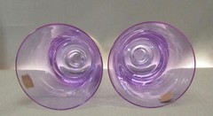 EBELING & REUSS GOLD CROWN SET OF 4 VINTAGE LAVENDER GLASS WATER GOBLETS