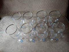 LENOX HAND BLOWN WINE WATER 4 GLASSES Desire Platinum Rim