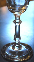 SENECA Antique Set 4 ETCHED CRYSTAL WATER GOBLET GLASSES Hand Blown OPTIC Floral