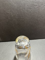 Vintage Libbey Wheat Spray Pattern Drinking Glass 4.75″ Tall Gold Rimmed MCM