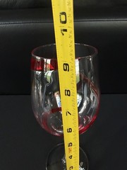 Pier 1 Swirl Line, Red Water Goblet Set Of (4) Mouth Blown Glass Discontinued