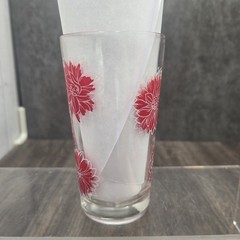 Vintage MCM Floral Juice Glass Boscul Peanut Butter Collectible Dahlia Autumn