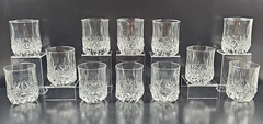 (12) Cristal D’Arques Brighton Old Fashioned Set Vintage Clear Whiskey Rocks Lot