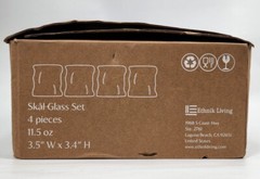 Set of 4 Ethnik Living Skal 11.5oz. Water Glasses Cups