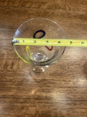 Hand Blown Glass Goblet With Colored Circles