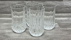 Set 4 Cristal D Arques Longchamp HighBall Tumblers Crystal Glasses 5 3/8″ Tall
