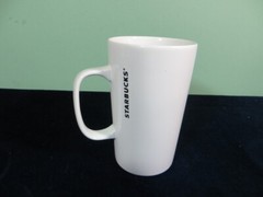 2014 Starbucks Ceramic 5 1/2″ Latte Coffee Mug Cup White and Green Mermaid