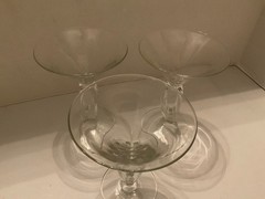 Vtg Libbey Omega Martini Glasses Clear Open Oval Stem Set of 4