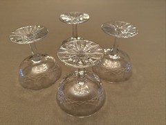 Set of 4 Waterford Crystal LISMORE Saucer Champagne/Tall Sherbet Glasses 4″ EUC
