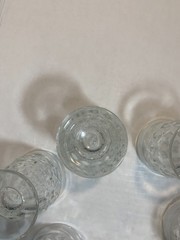 6- Vintage Indiana Glass Colony Whitehall Cubist Clear Footed Juice Glass 4oz