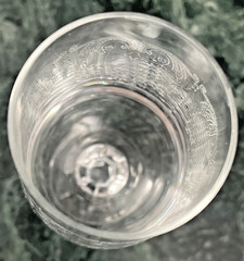 Import Associates Clear Etched Glass Cascade Champagne Flute Multifaceted Ball