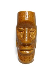 Retro Vintage Glazed Ceramic Hawaiian Tiki Drinking Glass Tumbler or Vase