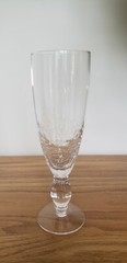Pier 1 Chunky Crackle Fluted Champagne Glass Blown Stemware RETIRED