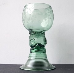 Roman wine glass grape berry knobs 18th century AL1469