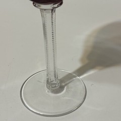 Crystal Legends Godinger Wine Glass Ruby Red Fine Dining Goblet Cut To Clear 8”