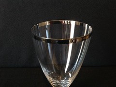Fostoria Crystal Wedding Ring One (1) Imperfect Iced Tea Glass Platinum