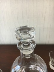 Lot Carafon And 5 Glasses Crystal Daum Nancy (Price Of The Lot)