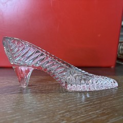 Vintage Beyer Bavaria Cut Crystal Glass Cinderella Shoe Slipper 7″x2″ (Bin 3)