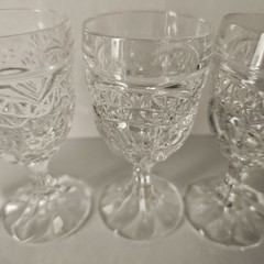 4 Vintage Crystal Cordial Shot Glasses Crystal d’Adriana Luna Pattern 3.5″