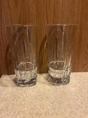 Set Of 2 Libbey’s Squire Cooler Tall Tumblers Square Heavy Bottom Glasses
