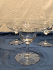 Vtg 5 Floral Etched Margarita Glasses/Shrimp Cocktail Dessert 6 Matching Plates