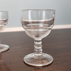 7 Anchor Hocking Manhattan Art Deco Cordial Sherry Wine Glasses Vintage Ribbed