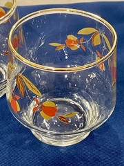 4 Jewel Tea Hall China Autumn Leaf Brockway 9 oz. Tumbler Juice Glasses