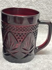 2 Luminarc Cristal D’Arques Durand Antique Ruby Red Coffee Mugs France-Free Ship