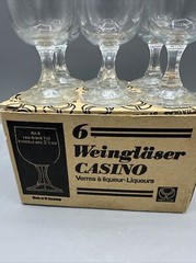 Vintage Weingläser Casino Liqueur Cordial 2.33oz Original Box West Germany Set/6