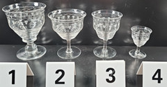 31 Pc Stuart Crystal Dash Dot Stemware Lot Depression Clear Cut England Antique