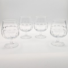 Set of 4 Cristal De Paris Baccarat Brandy Cognac 4 1/2″ Snifters HEAVY Crystal