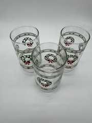 VTG Holiday Victorian Christmas Drinking Glasses Set Of 3 – Vintage Style