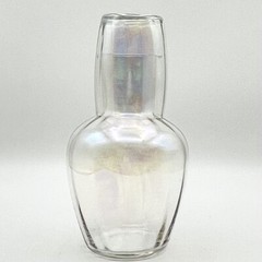 Bedside Iridescent Glass Carafe Tumble Up