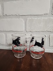 Federal Glass Vintage Scottie Scottish Terrier Juice Tumbler Glasses Set Of 2