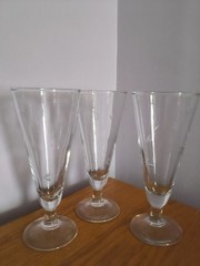 VTG Set Of 3 Princess House “Heritage”- Pilsner Beer Glass Etched Floral Design