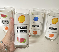 4 Vintage Highball Glasses Casino Slot Machine BAR Fruit – Cocktail Tumbler