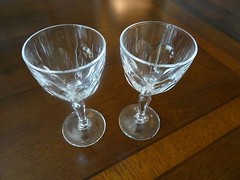 (2) Echt Bleikristal Cut Lead Crystal MINI Goblets 4″ Cordial Paneled Thumbprint