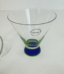 Dansk Spectra Party Cocktail Martini Cosmo Glasses Set Of 6 Clear Colorful MCM